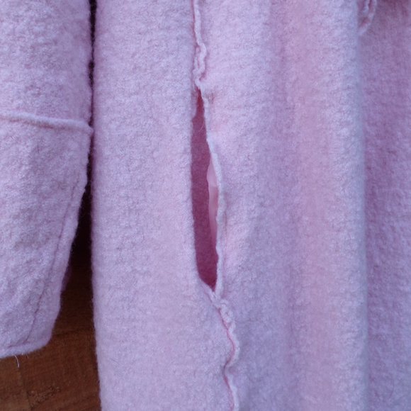 Tahari Women's Wool Blend Open Front Soft Pink Coat with Pockets. - Picture 5 of 12